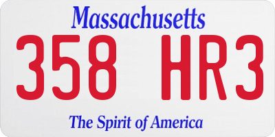 MA license plate 358HR3
