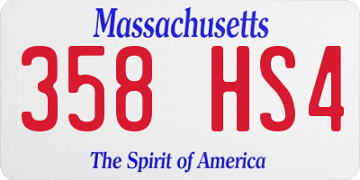 MA license plate 358HS4