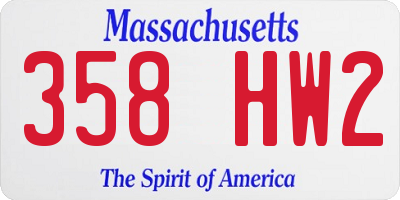 MA license plate 358HW2