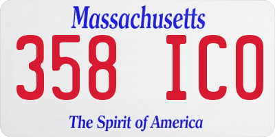 MA license plate 358IC0