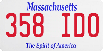 MA license plate 358ID0