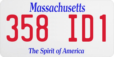 MA license plate 358ID1