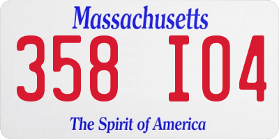 MA license plate 358IO4