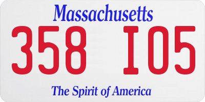 MA license plate 358IO5