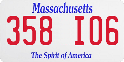 MA license plate 358IO6
