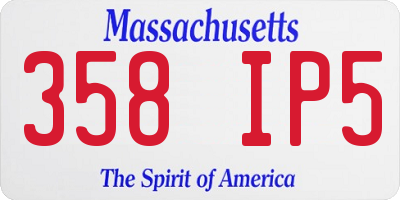 MA license plate 358IP5