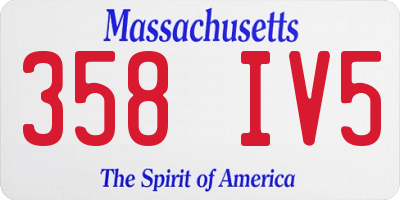 MA license plate 358IV5