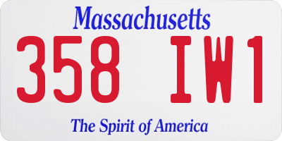MA license plate 358IW1