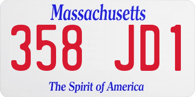 MA license plate 358JD1
