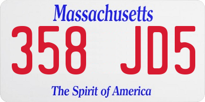 MA license plate 358JD5