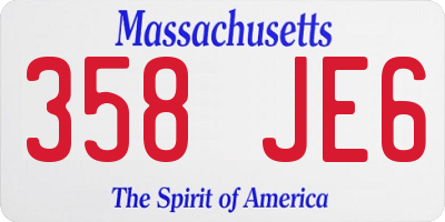 MA license plate 358JE6