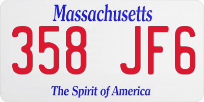 MA license plate 358JF6