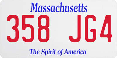 MA license plate 358JG4