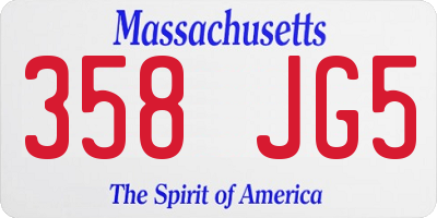 MA license plate 358JG5