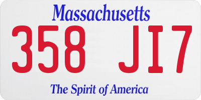 MA license plate 358JI7