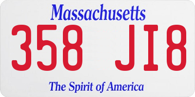 MA license plate 358JI8