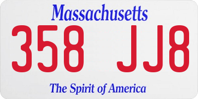 MA license plate 358JJ8