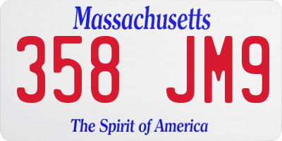 MA license plate 358JM9