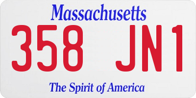 MA license plate 358JN1