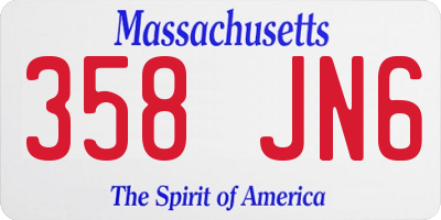 MA license plate 358JN6