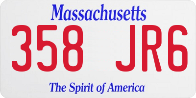 MA license plate 358JR6