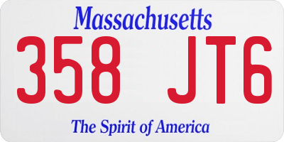 MA license plate 358JT6