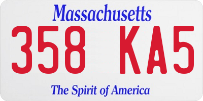 MA license plate 358KA5
