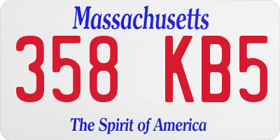 MA license plate 358KB5