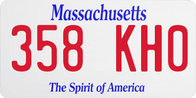 MA license plate 358KH0