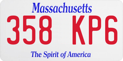 MA license plate 358KP6