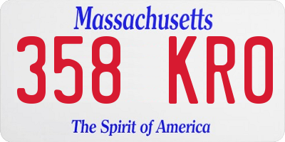 MA license plate 358KR0