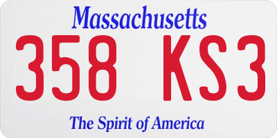 MA license plate 358KS3