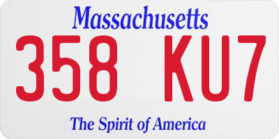 MA license plate 358KU7