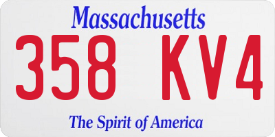 MA license plate 358KV4