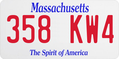 MA license plate 358KW4