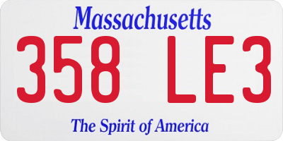 MA license plate 358LE3