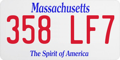 MA license plate 358LF7