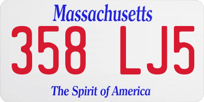 MA license plate 358LJ5