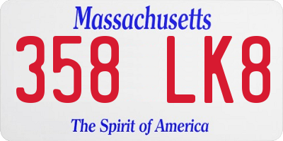 MA license plate 358LK8