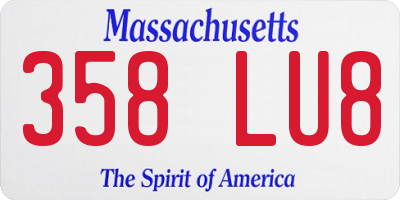 MA license plate 358LU8