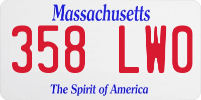 MA license plate 358LW0