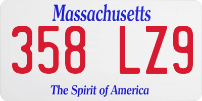MA license plate 358LZ9
