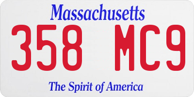 MA license plate 358MC9