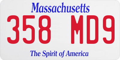 MA license plate 358MD9