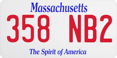 MA license plate 358NB2