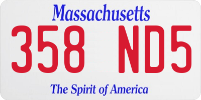 MA license plate 358ND5