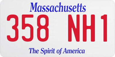 MA license plate 358NH1