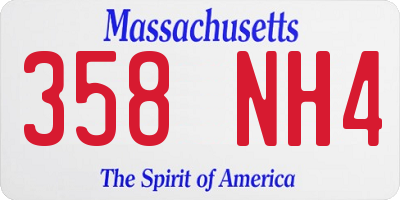 MA license plate 358NH4