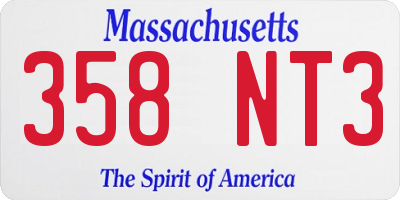 MA license plate 358NT3
