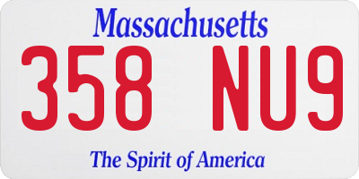 MA license plate 358NU9